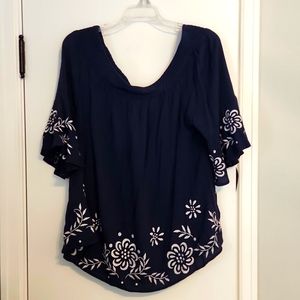 Torrid Navy blue off the shoulder top